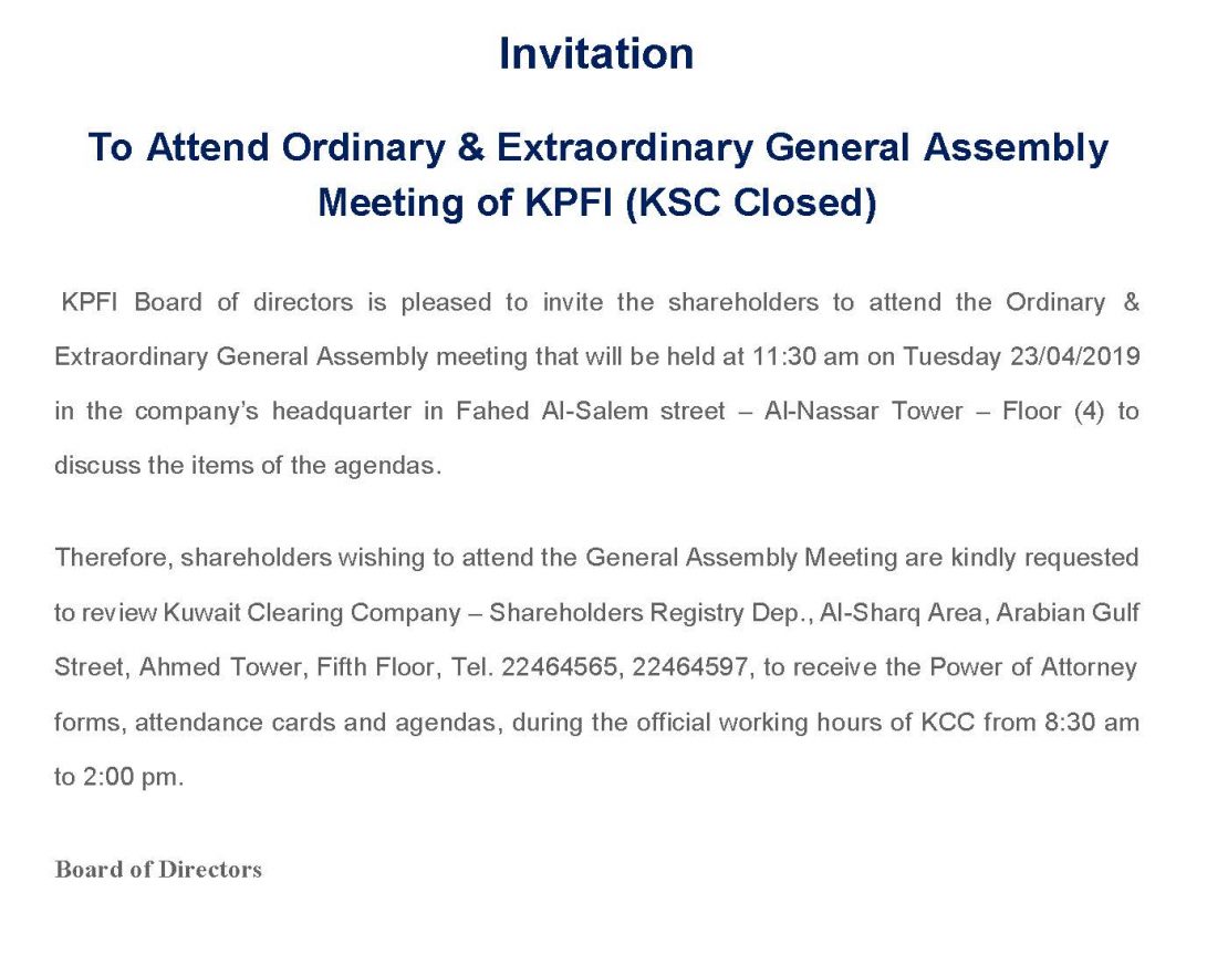 Annual General Meeting Invitation – Eng – KPFI